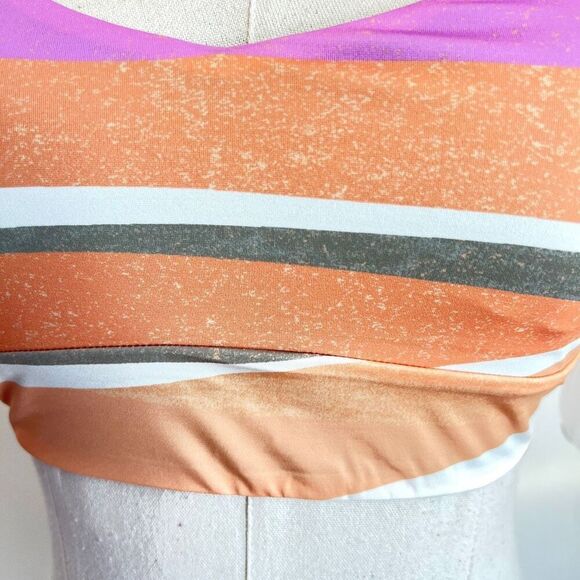 PrAna Willow Falls Reversible Swim Top Orange Pink Green NWT Size XL - Picture 3 of 11